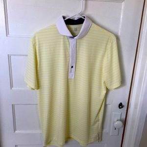 Greyson Clothiers yellow and white striped golf polo shirt. Men’s size Medium.